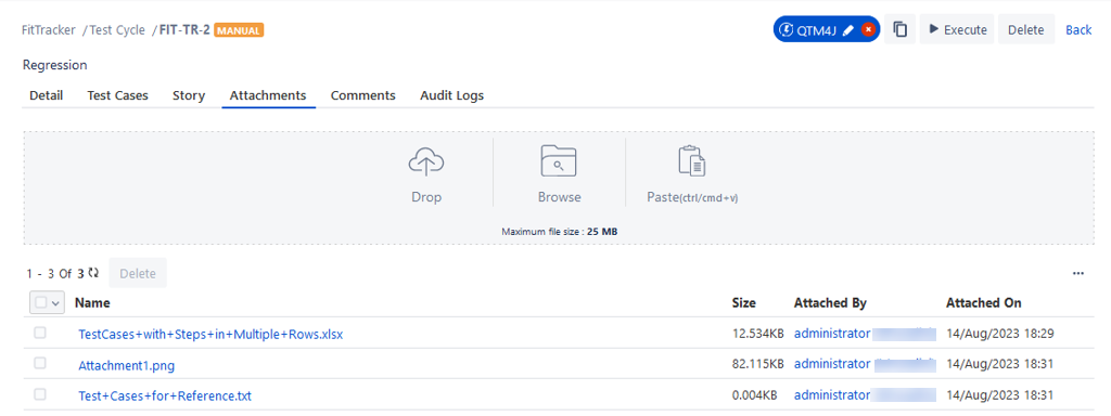 Add Test Cycle Attachments