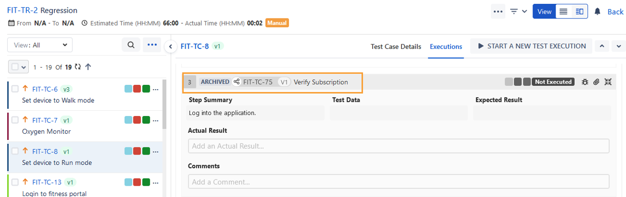 Archived Shareable Steps on Execution Screen Archived Shareable Steps on Execution Screen