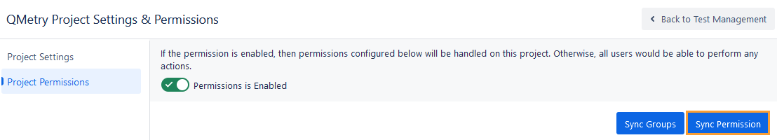 Enabled Project Settings Permission