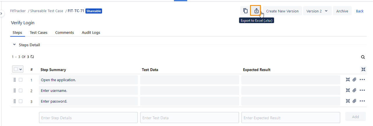 Export a Shareable to Excel