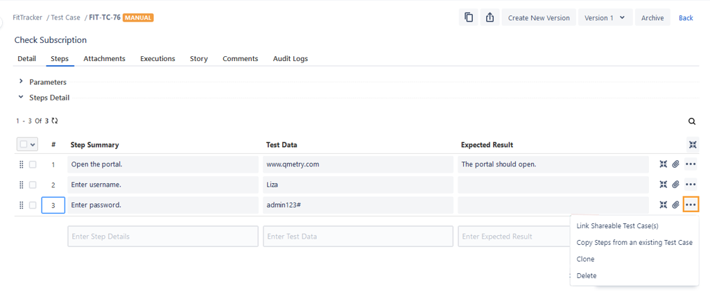 Copy Steps from Existing Test Case