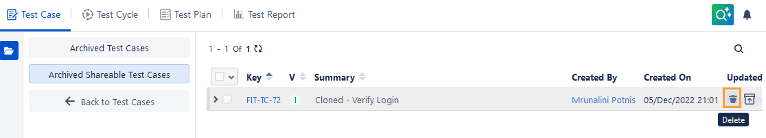 Delete Shareable from List View
