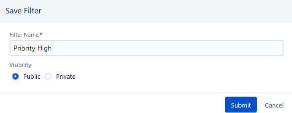 Save Private Public Filter