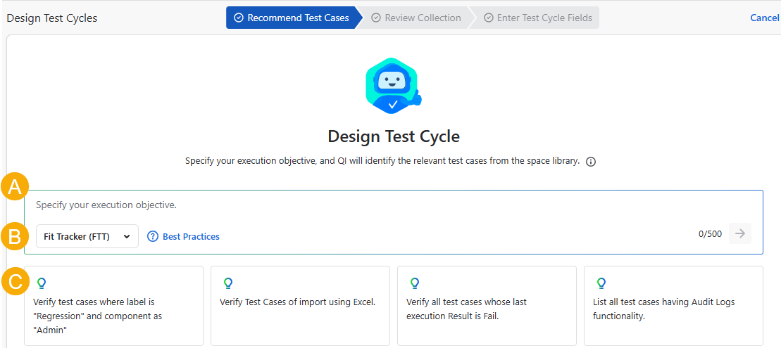 Design Test Cycle Dialog