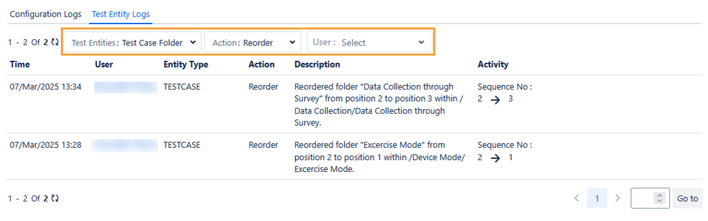Audit Logs of Reordering Folders