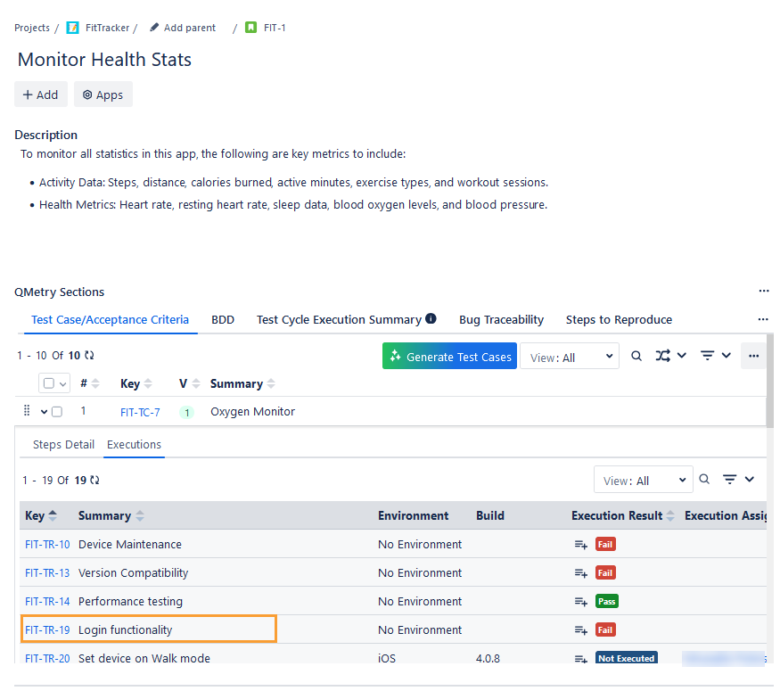 New Test Cycle in Jira