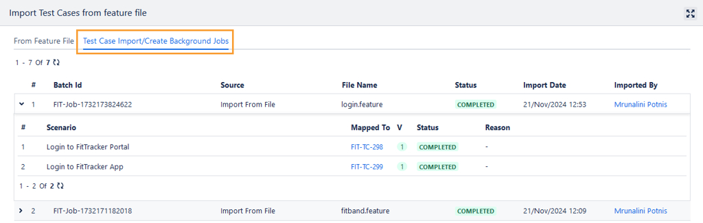 View Import Progress