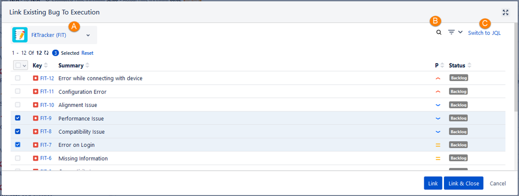 JQL Search Grid View