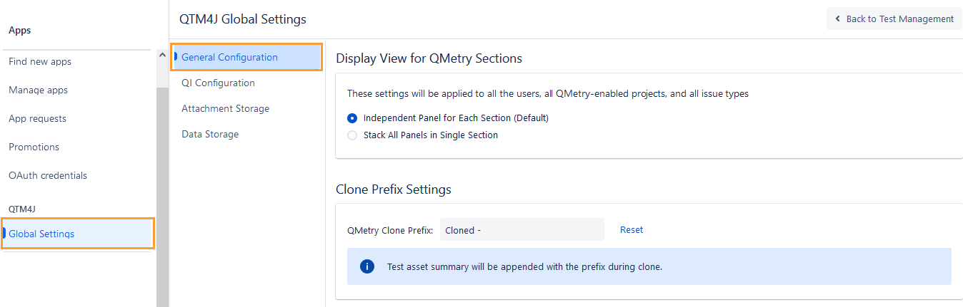 Clone Prefix Settings Section