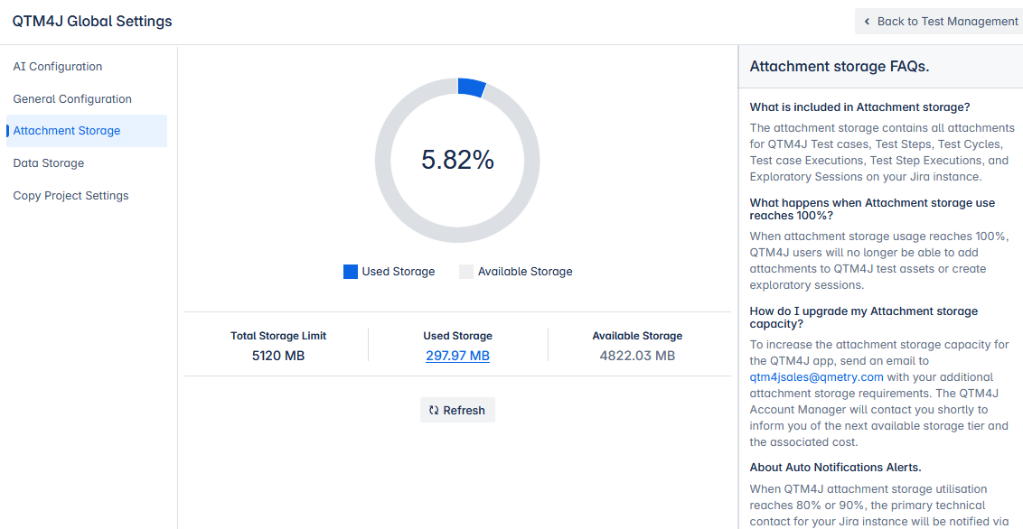 Viewing Attachment Storage Graph
