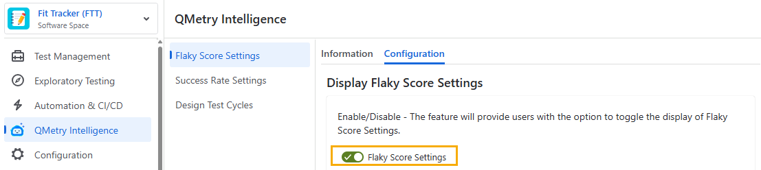 Flaky Score Settings