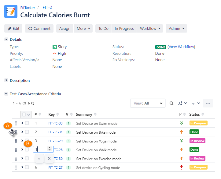 Change Sequence of Linked Test Cases