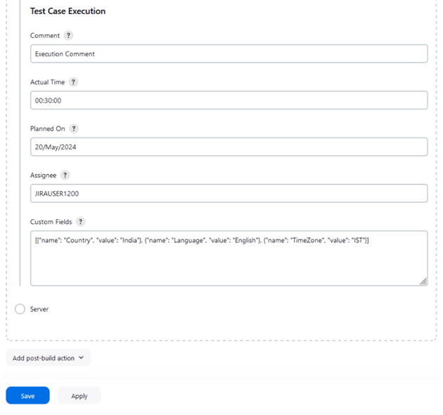 Post Build Actions TExe Fields Post Build Actions TExe Fields