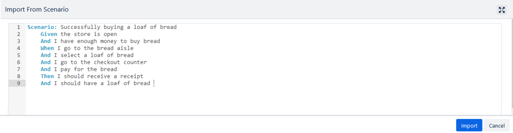 Import from Scenario Import from Scenario