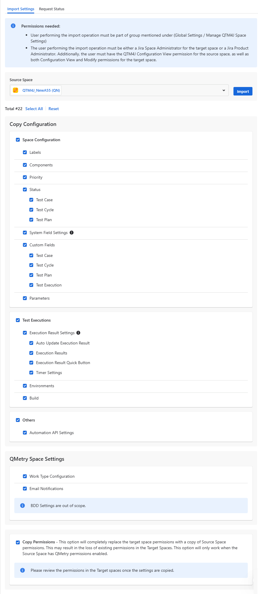 Import Project Settings