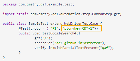 QAF Story Annotation in Java QAF Story Annotation in Java