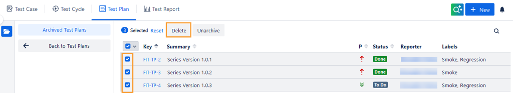 Bulk Delete Test Plan