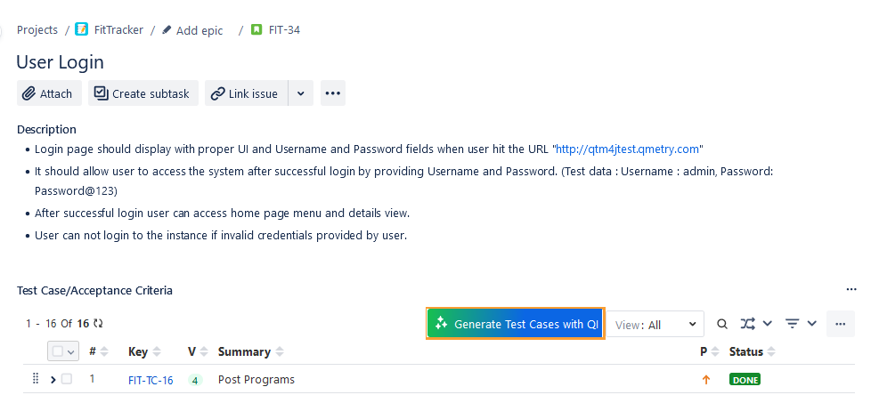 Generate TC from Story