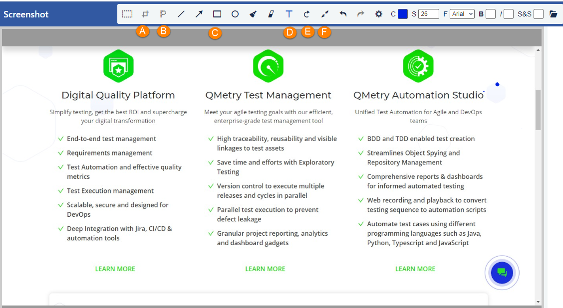 Features for Screenshots
