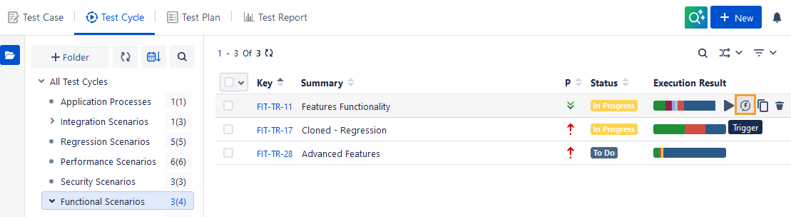 Trigger CI/CD Rule from Test Cycle List View Trigger CI/CD Rule from Test Cycle List View