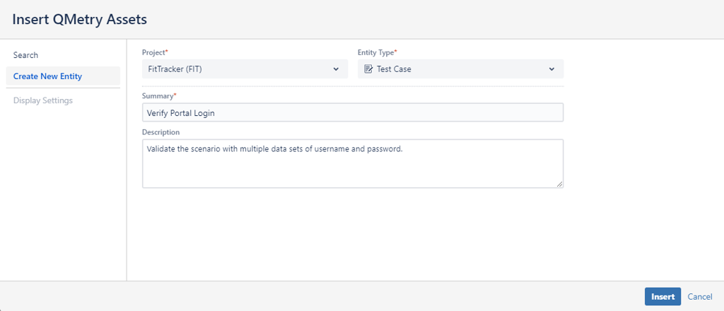 Select Filter for QMetry Assets