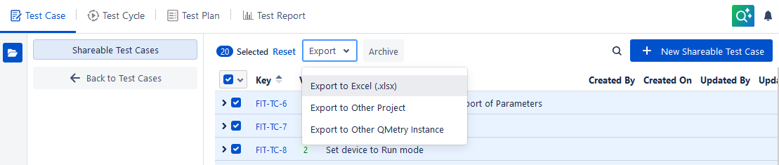 Export Shareable to Excel