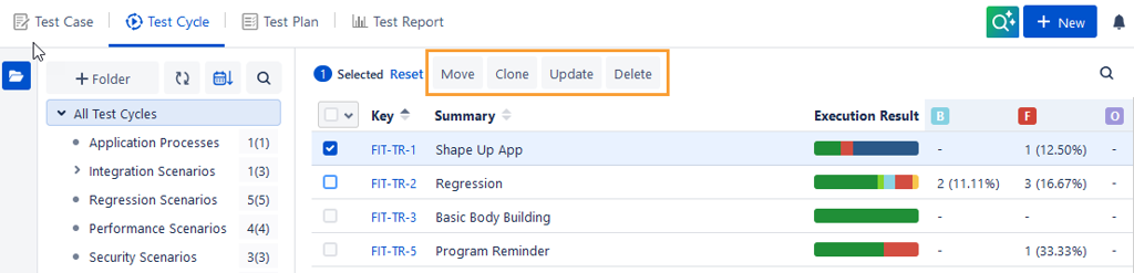 Test Cycle Bulk Operation Test Cycle Bulk Operation