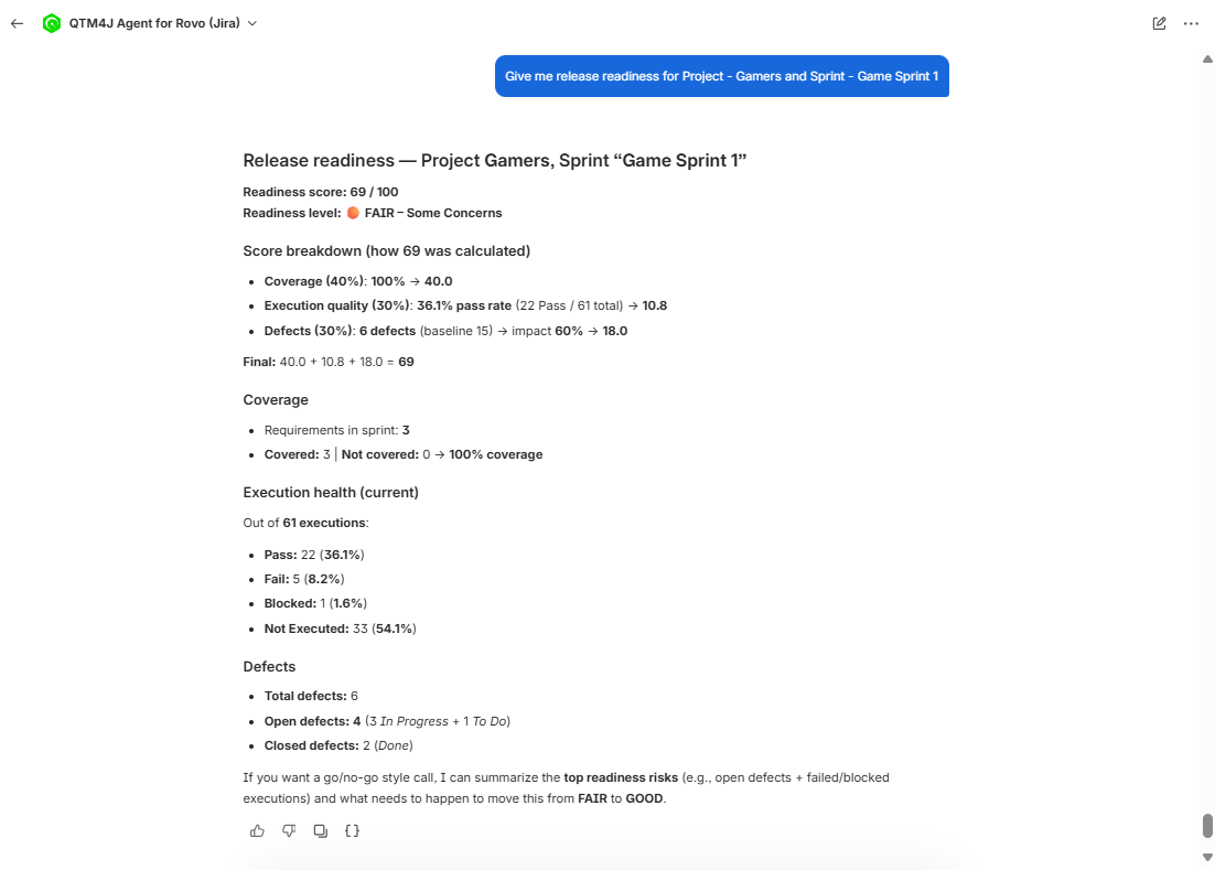 Release Readiness Result