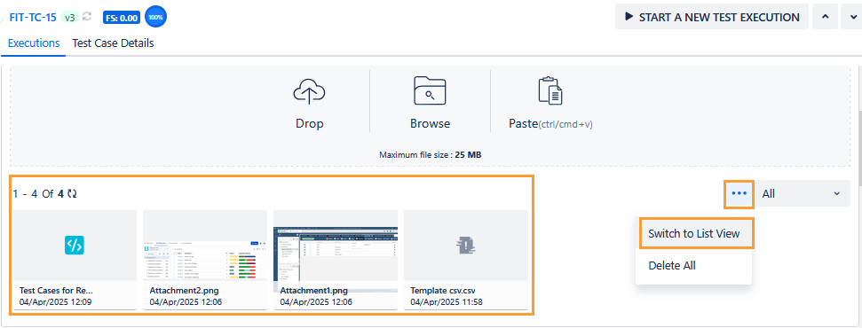 Switch to List View on Grid View