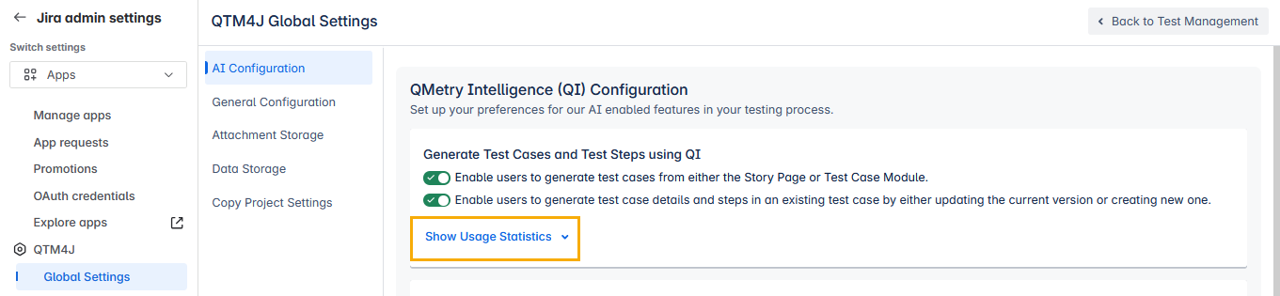 Stats of TC Generated with QI