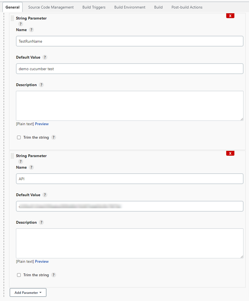 Define Param General Tab