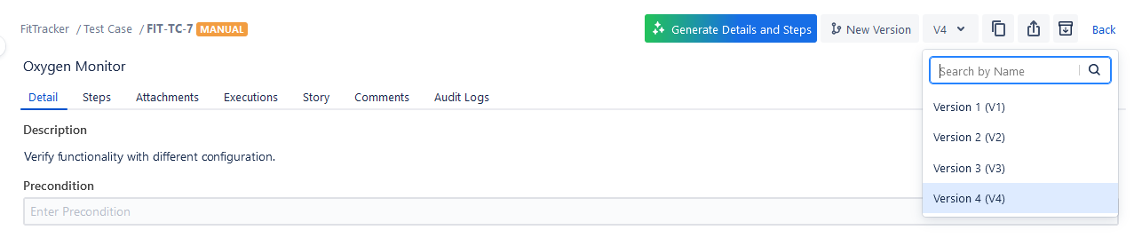 Viewing Version-wise Details Viewing Version-wise Details