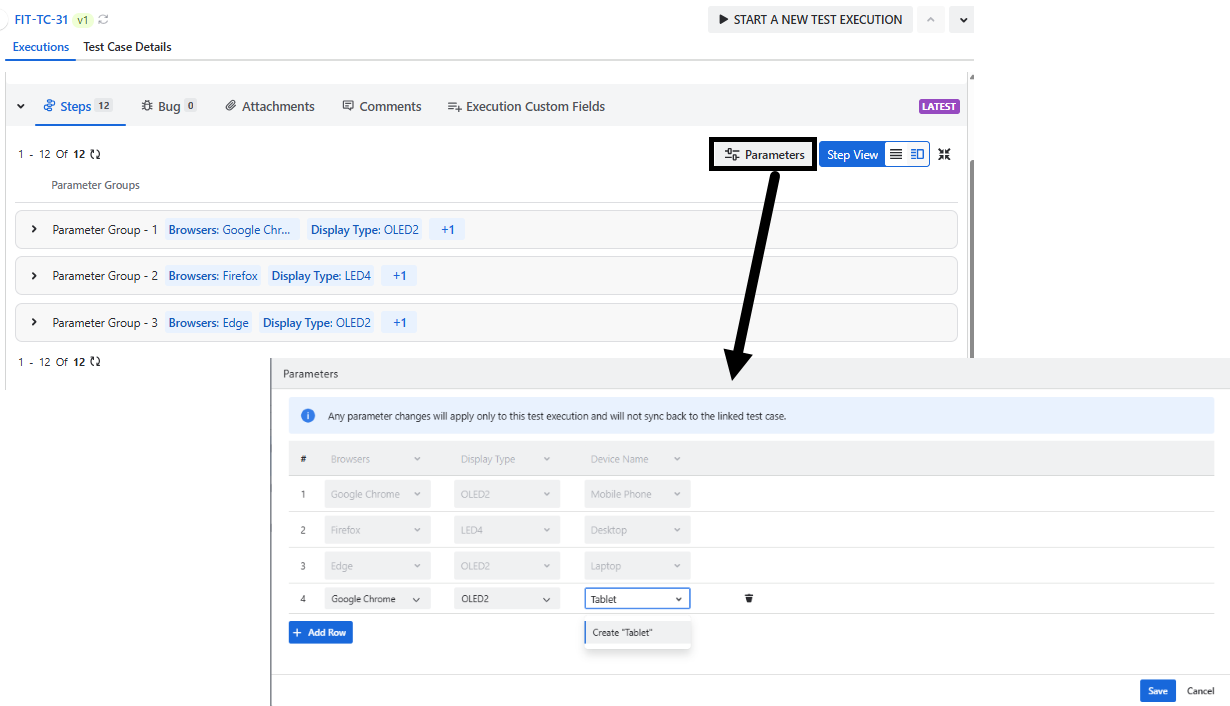 Parameters at Execution Level Parameters at Execution Level