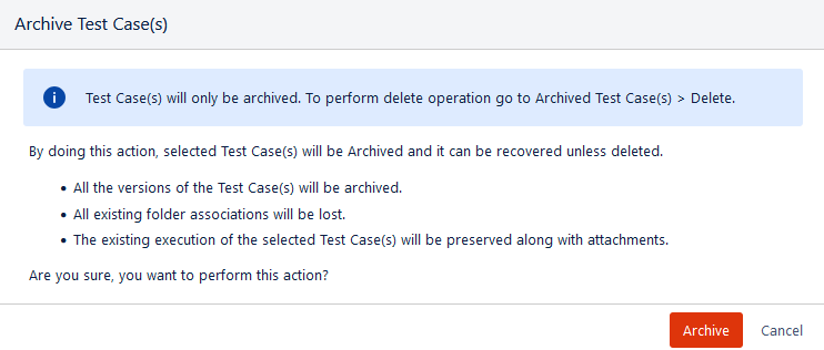 Archive Bulk Test Cases Confirmation