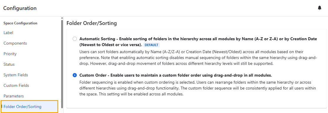 Folder Configuration