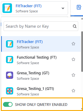Show Only QMetry Enabled Spaces