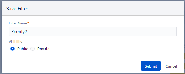 Save Filter Dialog Box Save Filter Dialog Box