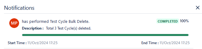 Bulk Delete Test Cycle Process