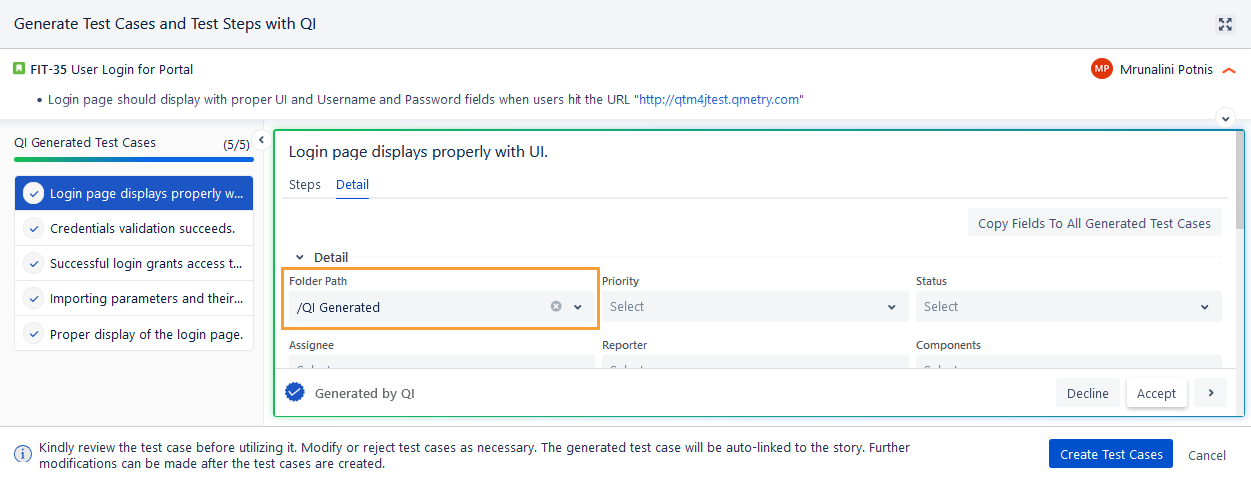 Copy Fields to Generated TC