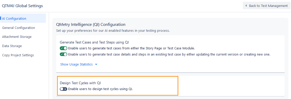 Design Test Cycle with QI Config
