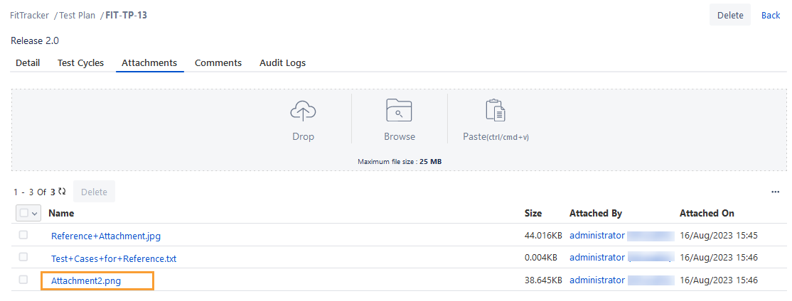 Download Test Plan Attachment