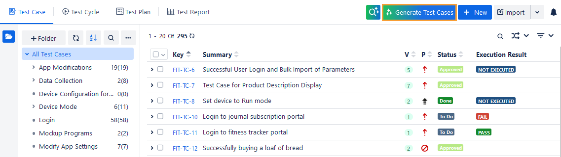 Generate TC from List View
