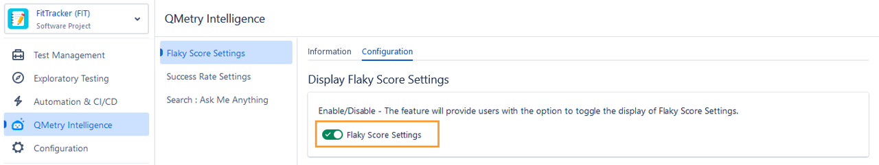 Flaky Score Settings