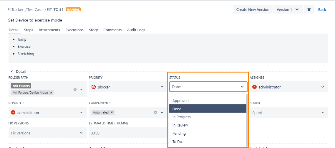 Use Status in Assets