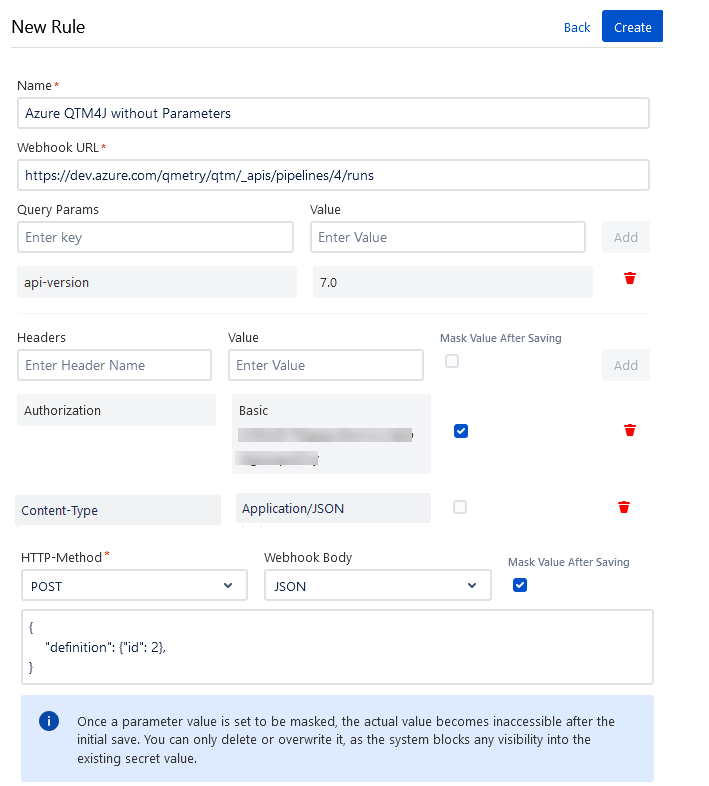 Azure DevOps without Parameters