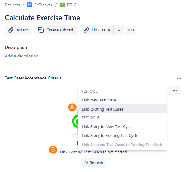 Link Existing Test Cases