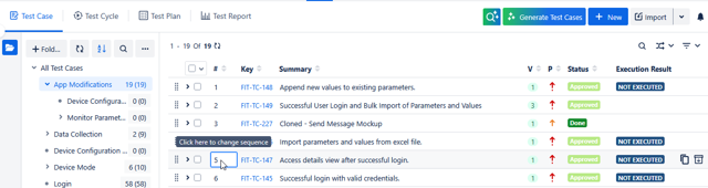 Change Sequence No. Change Sequence No.