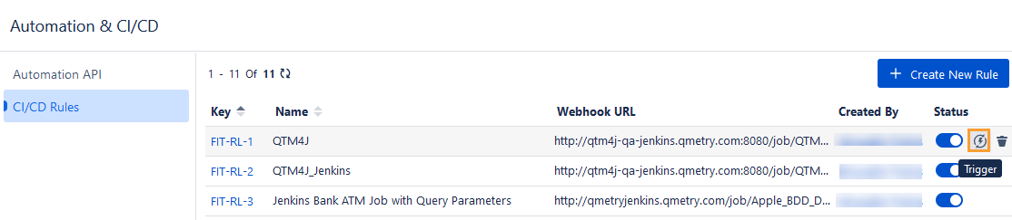 Trigger CI/CD Rule from Automation module Trigger CI/CD Rule from Automation module