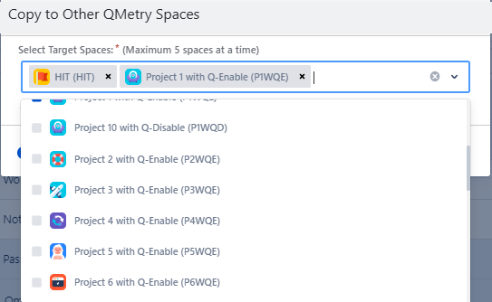 Select Sapces to Copy Builds