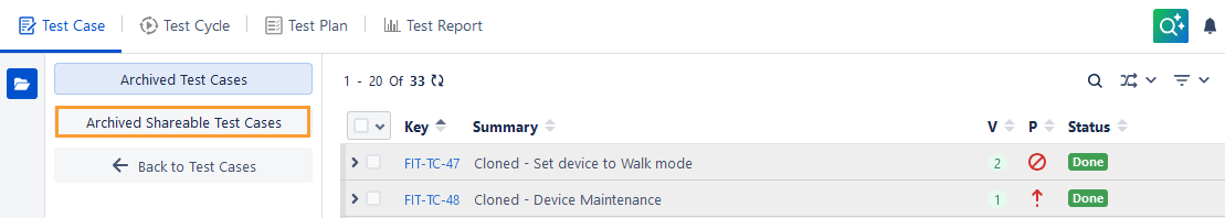 Archived Shareable Test Cases